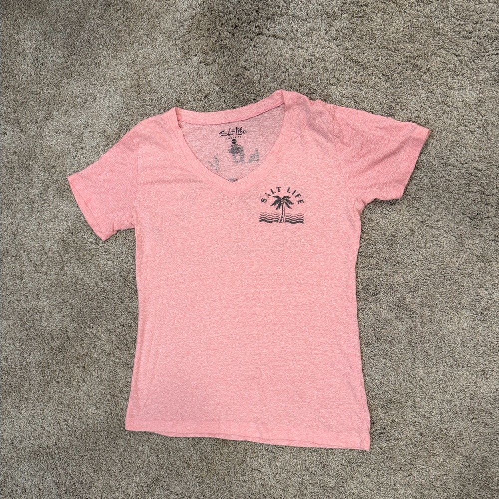Salt Life Pink V-Neck Tee